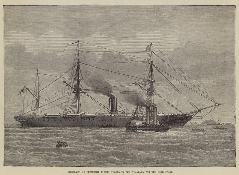 Steam-Tug v Plymouthu odvážející jednotky do Himálaje na Gold Coast od Henry Spernon Tozer