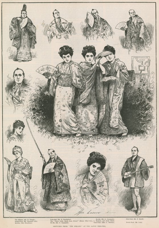 Náčrtky z Mikado v divadle Savoy od Henry Stephen Ludlow