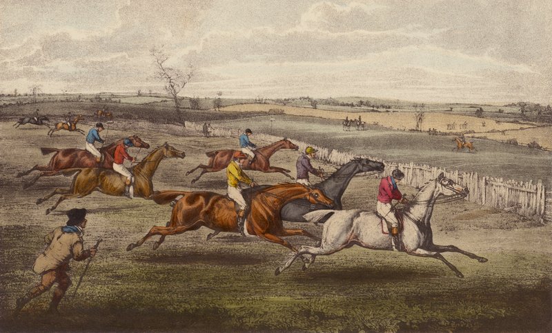 Steeple-Chase (barevné lito) od Henry Thomas (after) Alken