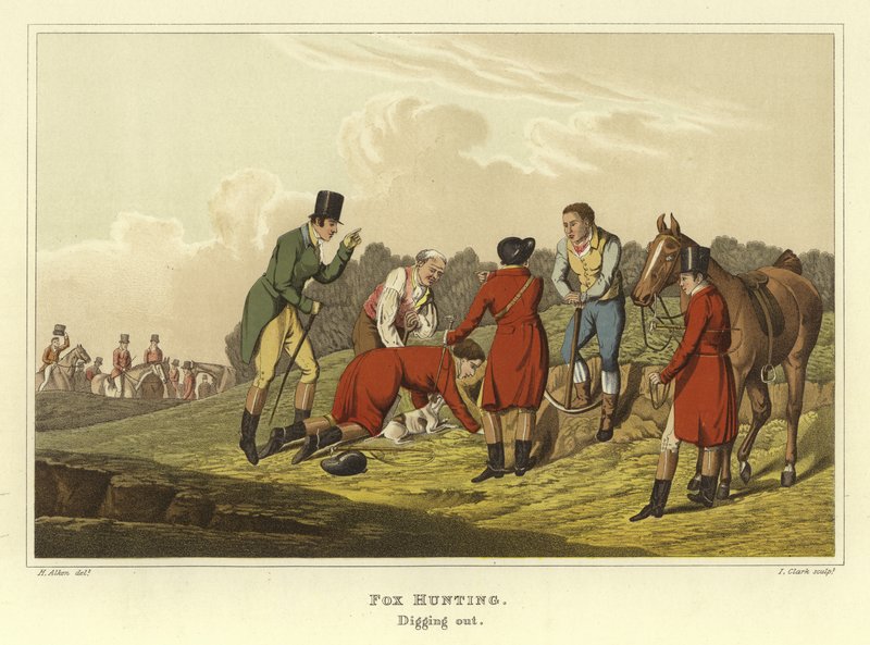 Lov lišek (chromolitho) od Henry Thomas Alken