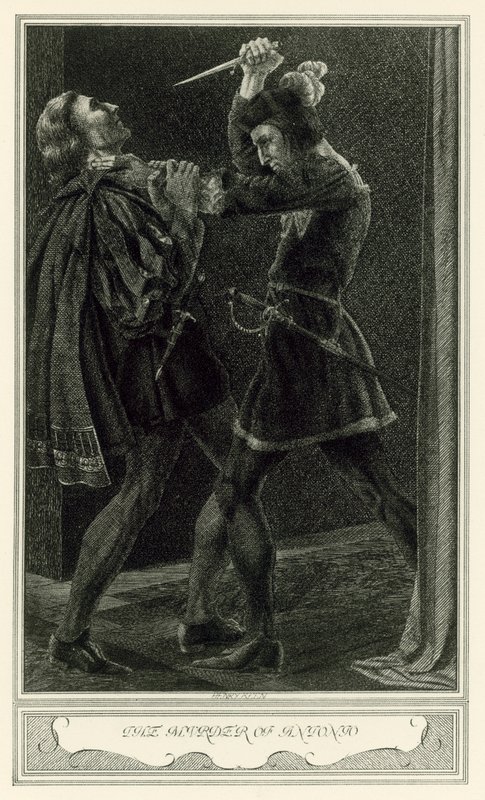 Vévodkyně z Malfi od Johna Webstera: Vražda Antonia (litho) od Henry Weston Keen