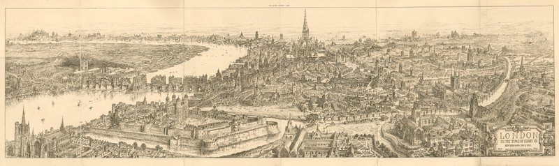 Pohled na Londýn v době krále Jindřicha VIII od Henry William Brewer
