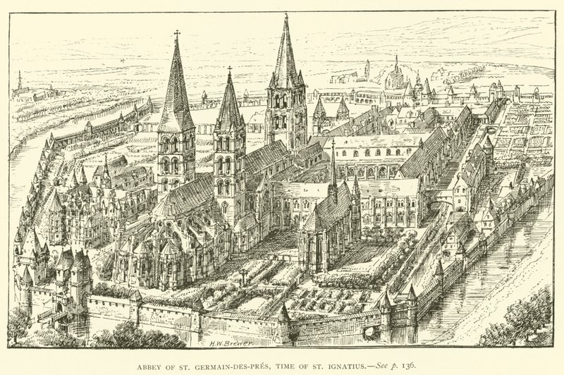 Opatství St Germain-des-Pres, doba svatého Ignáce (rytina) od Henry William Brewer