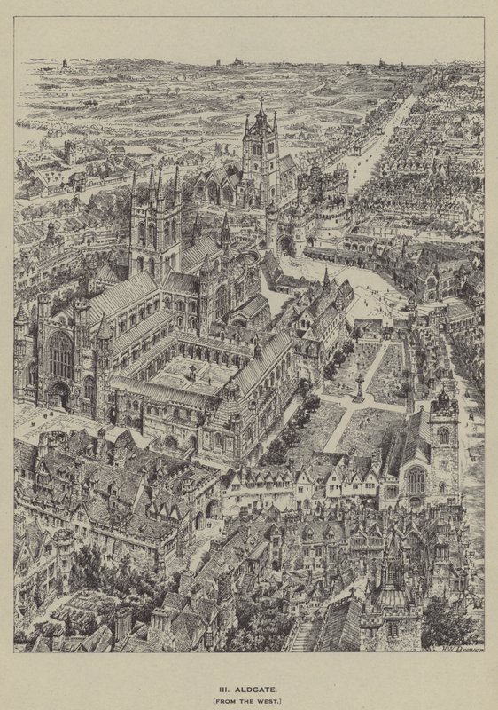Aldgate, ze západu od Henry William Brewer