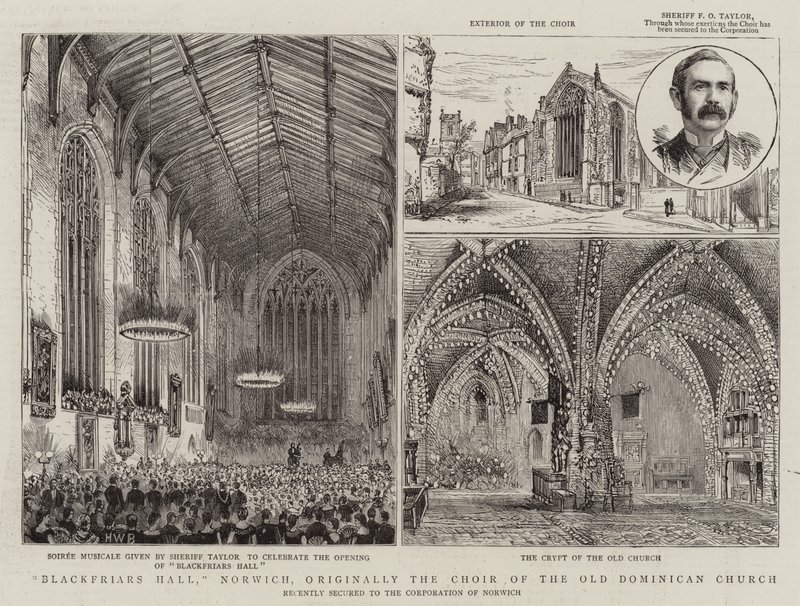 Blackfriars Hall, Norwich, původně sbor Starého dominikánského kostela od Henry William Brewer