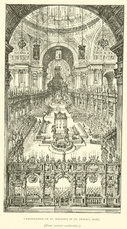 Kanonizace svatého Ignáce ve Svatém Petru, Řím (rytina) od Henry William Brewer