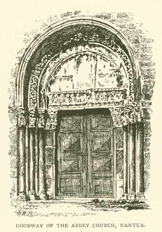 Dveře opatského kostela v Nantua (rytina) od Henry William Brewer