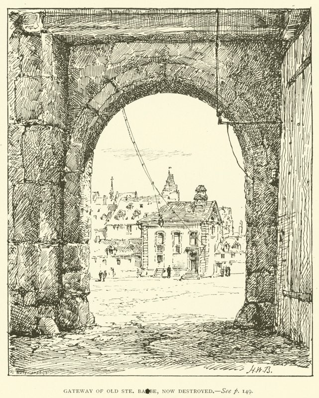 Brána Old Ste Barbe, nyní zničená (rytina) od Henry William Brewer