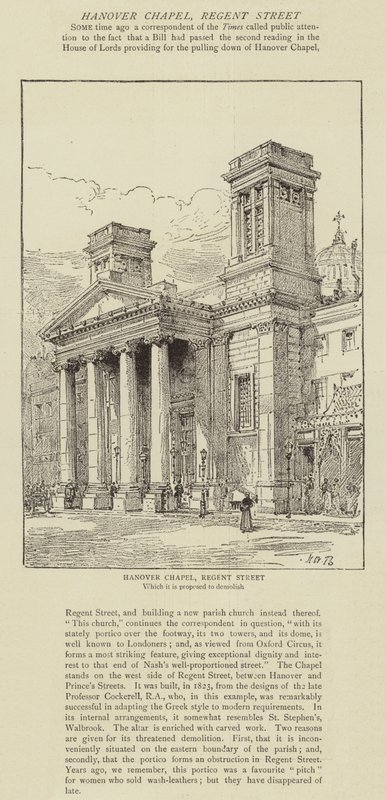 Hannoverská kaple, Regent Street od Henry William Brewer