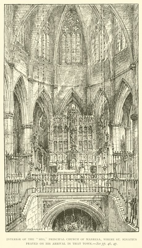Interiér "Seo", hlavní kostel v Manrese, kde se svatý Ignác modlil při svém příjezdu do tohoto města (rytina) od Henry William Brewer