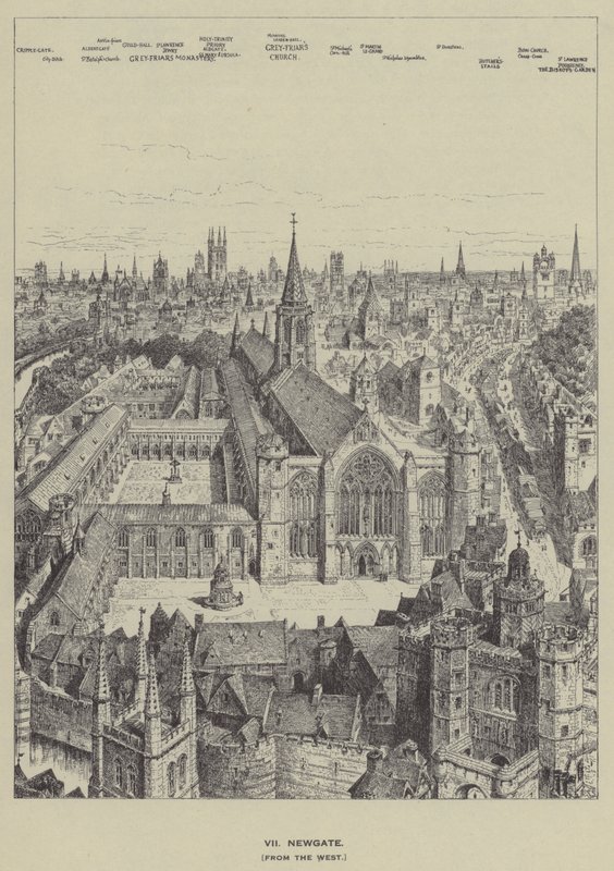 Newgate, ze západu od Henry William Brewer