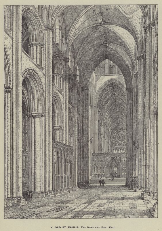 Old St Pauls, The Nave a East End od Henry William Brewer