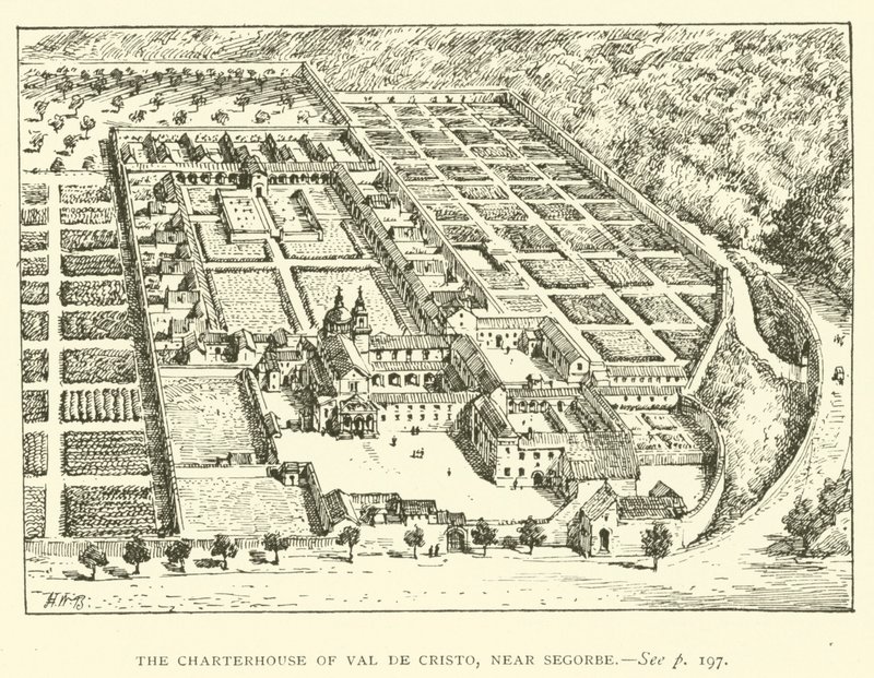 Charterhouse of Val de Cristo, poblíž Segorbe (rytina) od Henry William Brewer