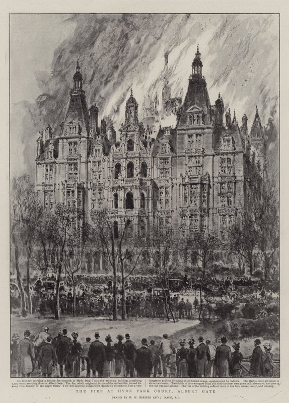 Požár v Hyde Park Court, Albert Gate od Henry William Brewer