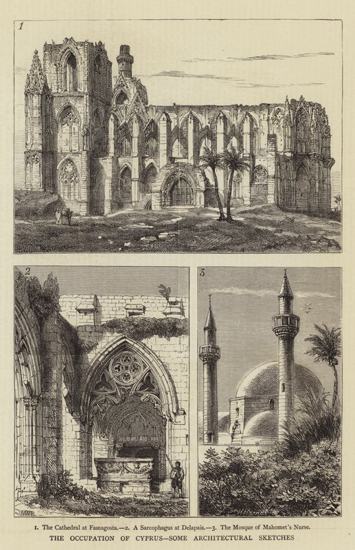 Okupace Kypru, několik architektonických náčrtů od Henry William Brewer