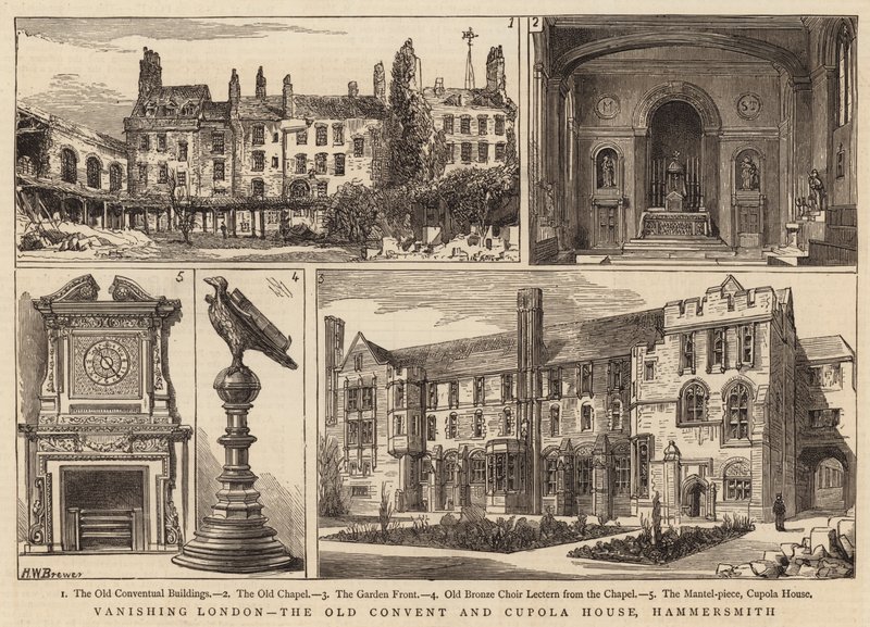 Mizející Londýn, Starý klášter a kupole House, Hammersmith od Henry William Brewer