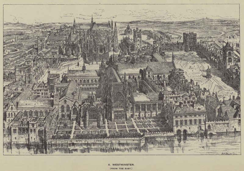 Westminster, z východu od Henry William Brewer