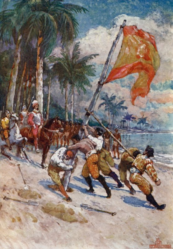 Španělská vlajka na Floridě od Henry after Sandham