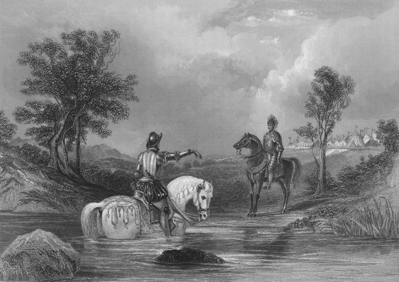 Setkání Roberta Devereuxe, druhého hraběte z Essexu, a Hugha ONeilla, hraběte z Tyrone, 1599 od Henry after Warren