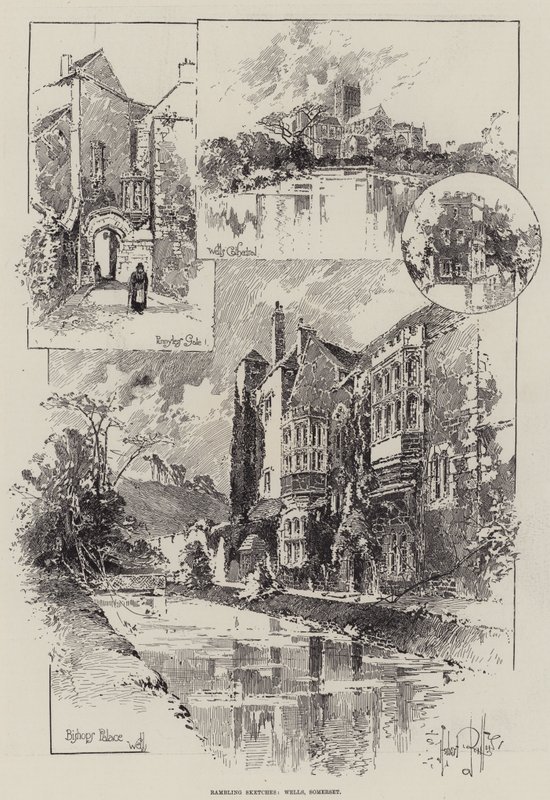 Rambling Sketches, Wells, Somerset od Herbert Railton