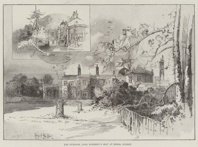 Durdanovi, sídlo lorda Roseberyho v Epsomu, Surrey od Herbert Railton