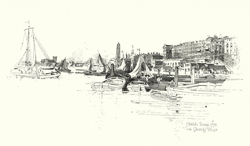 Adelphi Terrace, Londýn od Herbert (after) Railton
