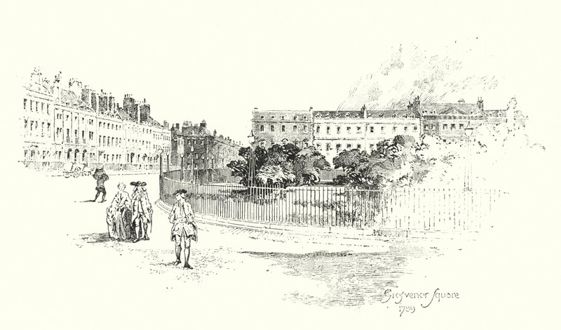 Grosvenor Square, Londýn od Herbert (after) Railton