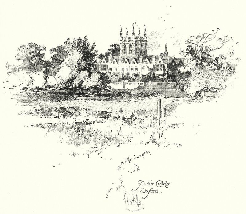 Merton College, Oxford (litho) od Herbert (after) Railton