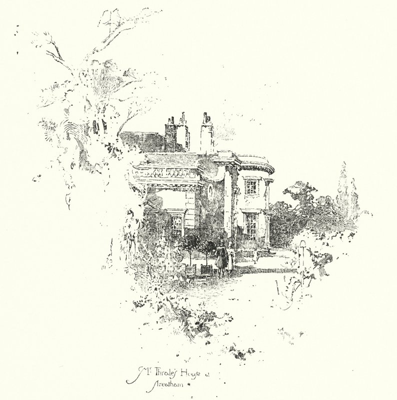 Dům paní Thraleové, Streatham (litho) od Herbert (after) Railton