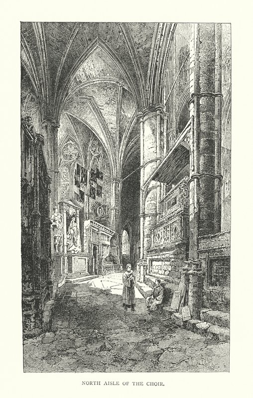 Severní ulička chóru (litografie) od Herbert (after) Railton