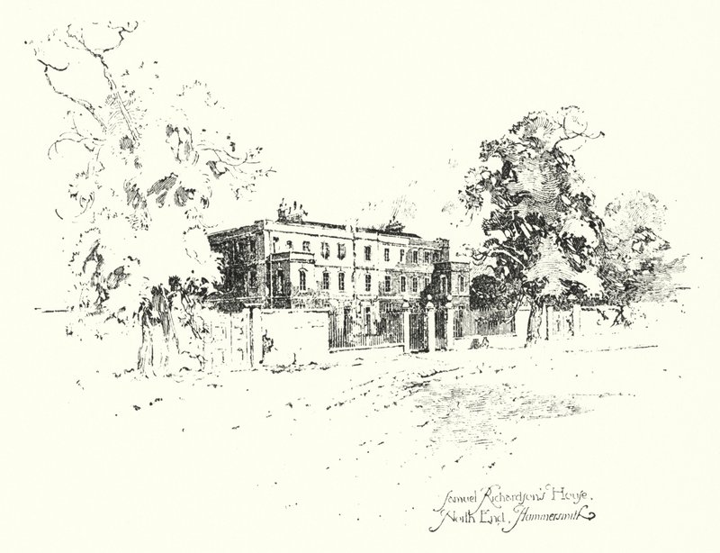Dům Samuela Richardsona, North End, Hammersmith (litho) od Herbert (after) Railton