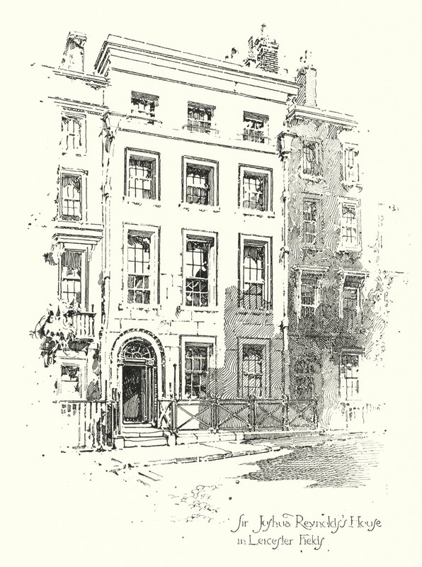 Dům sira Joshuy Reynolda, Leicester Fields, Londýn (litho) od Herbert (after) Railton