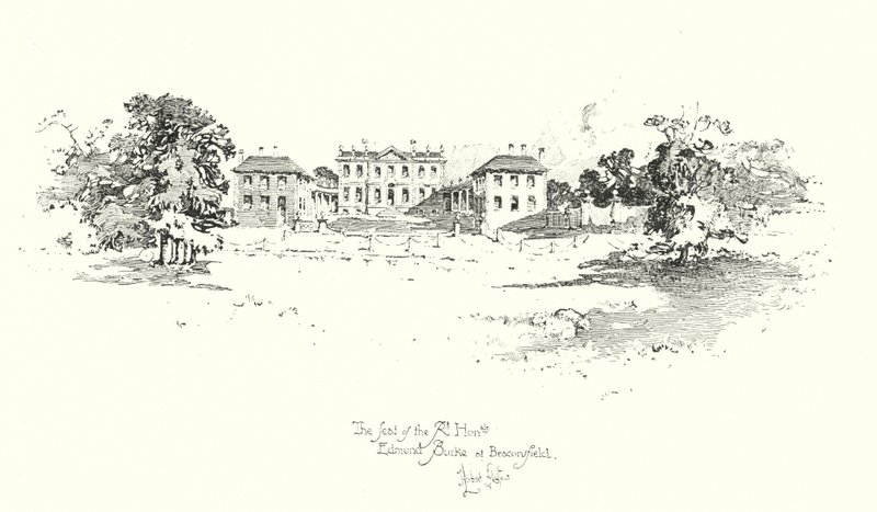 Sídlo Edmunda Burkeho, Beaconsfield (litho) od Herbert (after) Railton