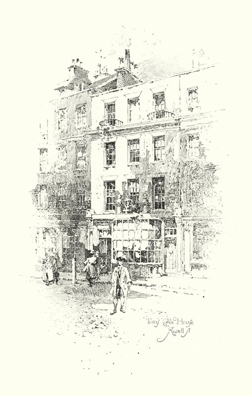 Tom’s Coffee House, Russell Street, Londýn (litho) od Herbert (after) Railton