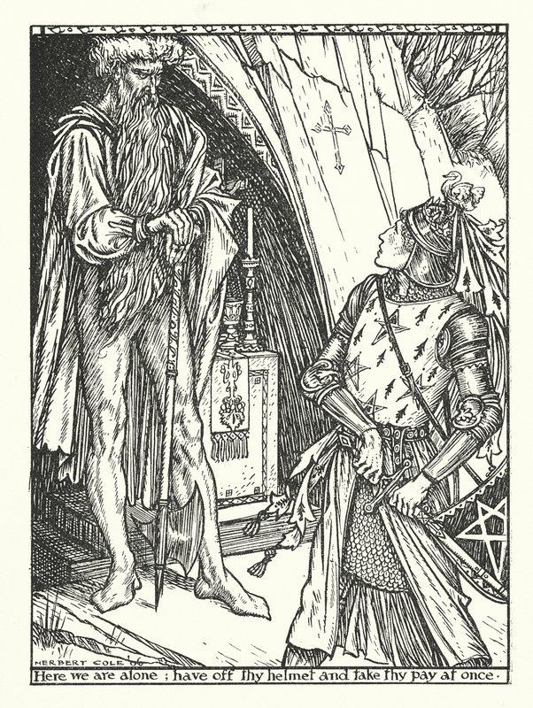 Zelený rytíř (rytina) od Herbert Cole