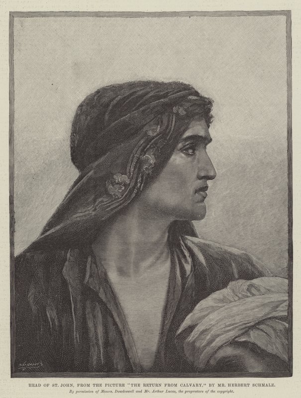 Hlava svatého Jana, z obrázku Návrat z kavalérie od Herbert Gustave Schmalz