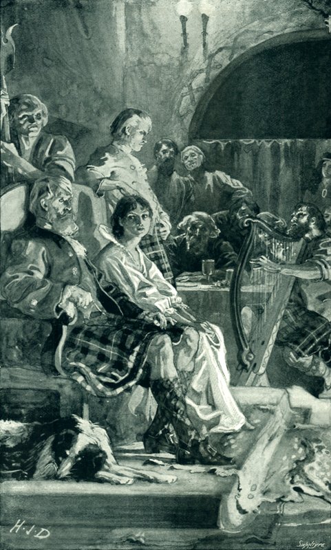 Scéna v Hall of a Highland Chieftain v sedmnáctém století od Herbert James Draper
