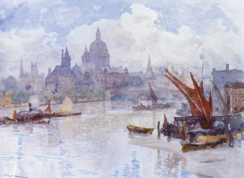 Blackfriars Reach (barevné lito) od Herbert Menzies (after) Marshall