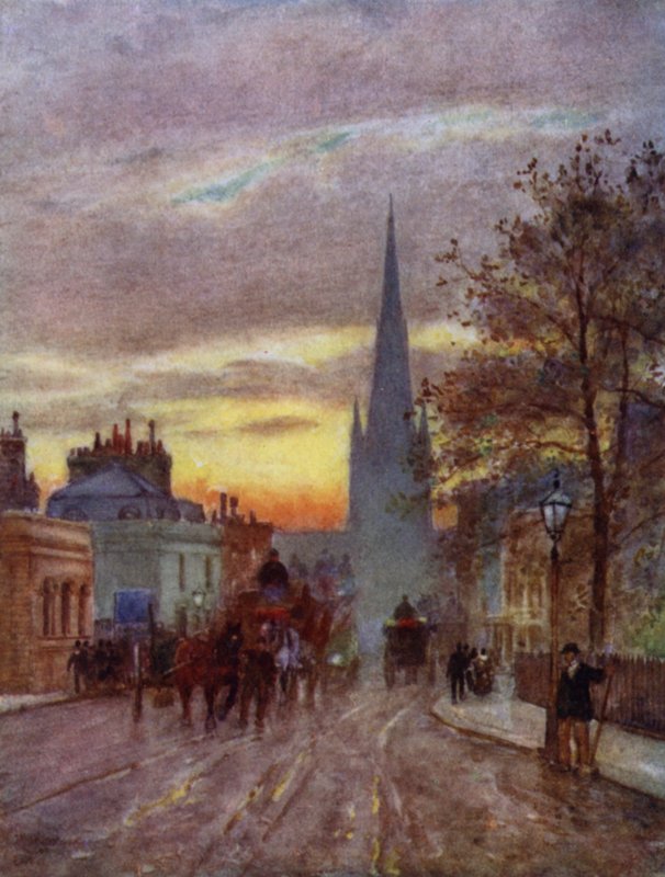 Grosvenor Road, Pimlico (barevné lito) od Herbert Menzies (after) Marshall