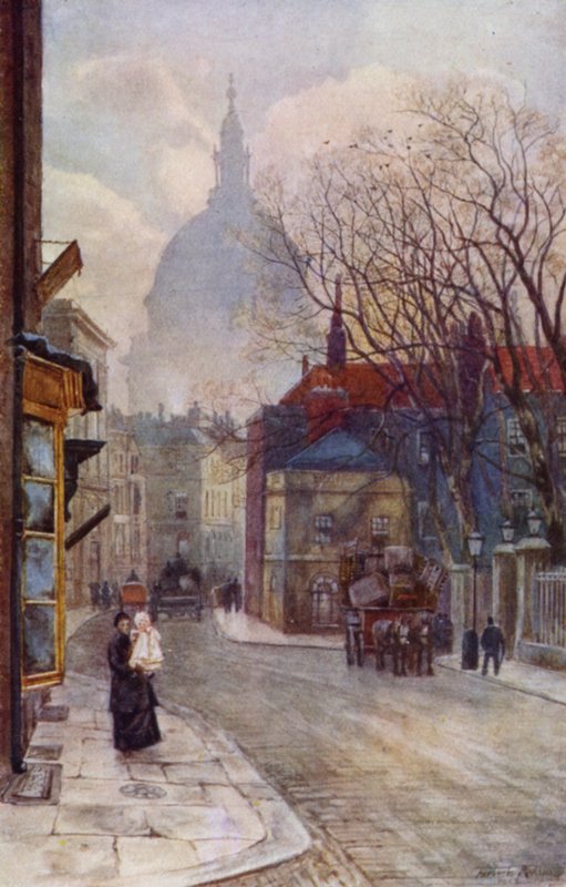 Malá Británie, Aldersgate Street (barevné lito) od Herbert Menzies (after) Marshall