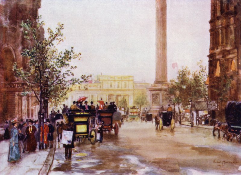 Northumberland Avenue (barevné lito) od Herbert Menzies (after) Marshall