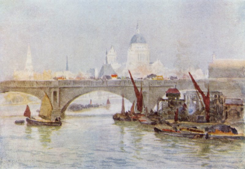 South End of Waterloo Bridge (barevné lito) od Herbert Menzies (after) Marshall