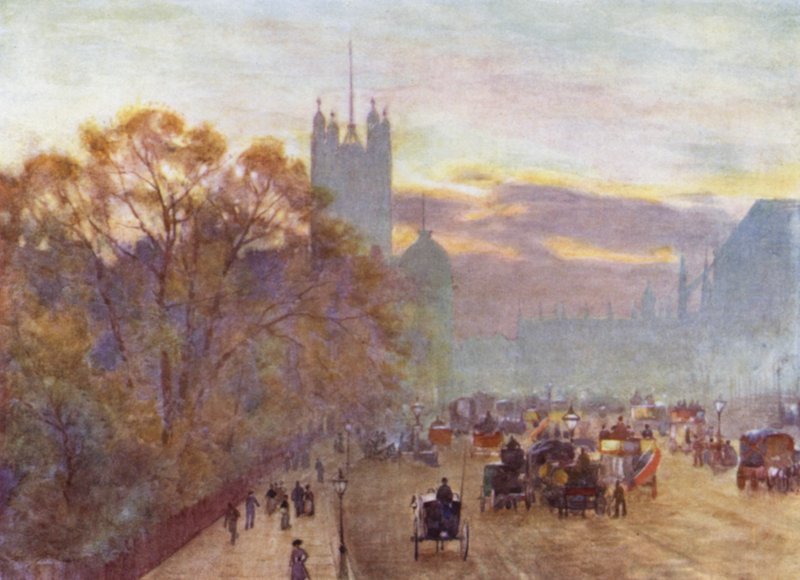 The Approach to Westminster (barevné lito) od Herbert Menzies (after) Marshall