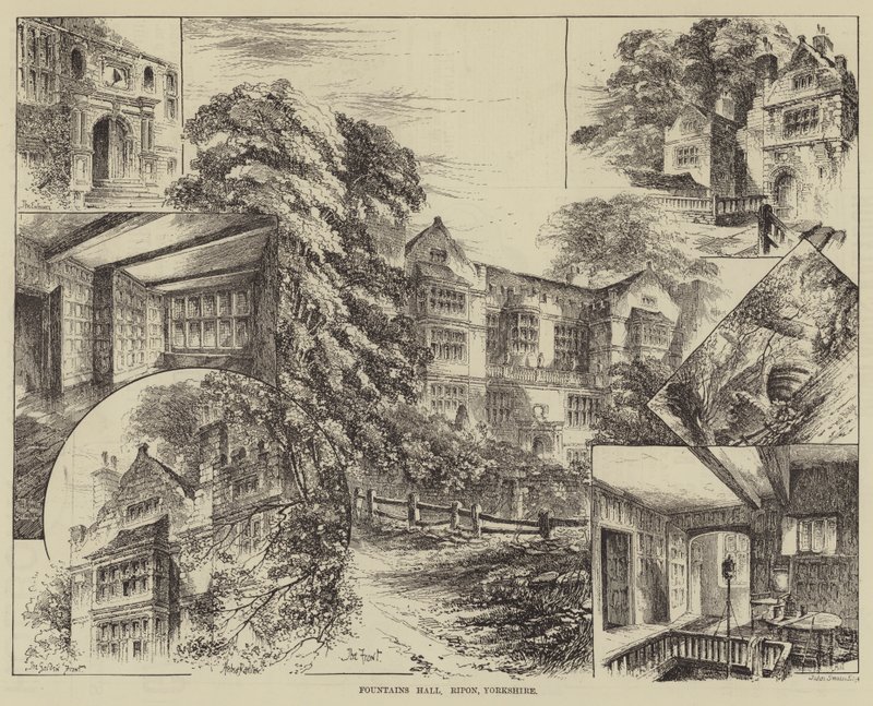 Fountains Hall, Ripon, Yorkshire od Herbert Railton