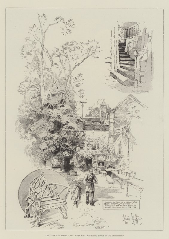 Fox and Crown Inn, West Hill, Highgate, se chystá zbourat od Herbert Railton