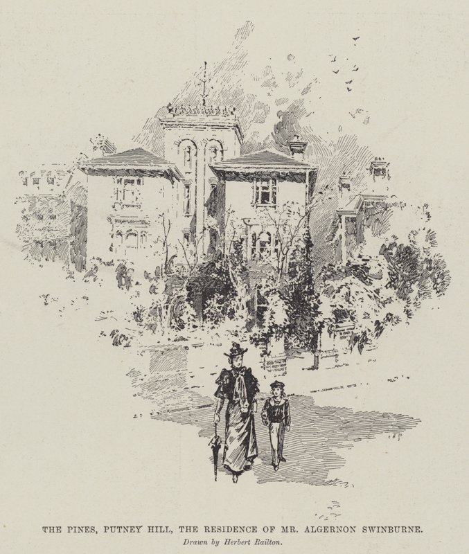 The Pines, Putney Hill, sídlo pana Algernona Swinburna od Herbert Railton