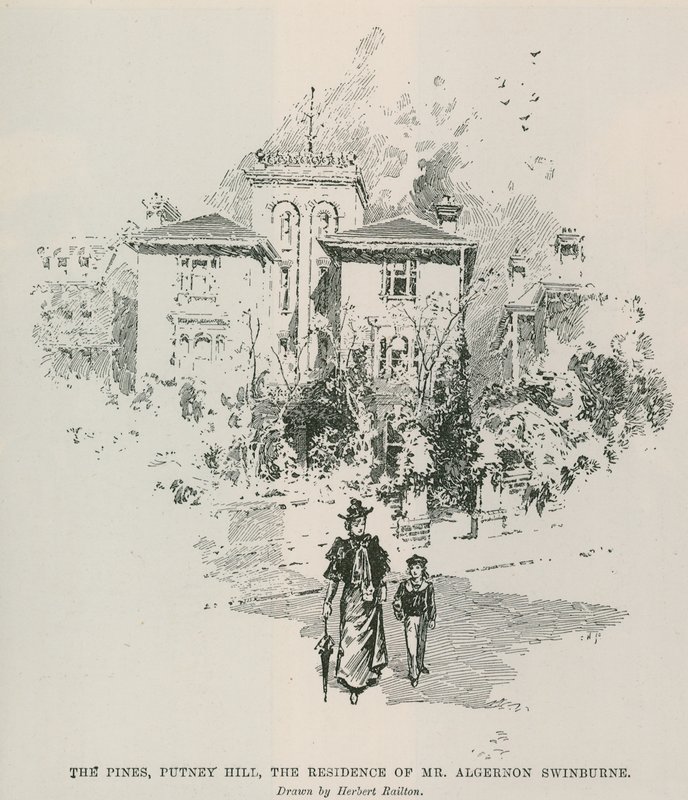 The Pines, Putney Hill, sídlo pana Algernona Swinburna od Herbert Railton