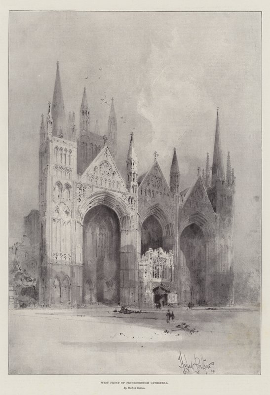 Západní fronta katedrály Peterborough od Herbert Railton