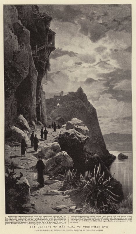Klášter Mar Saba na Štědrý den od Hermann David Salomon Corrodi