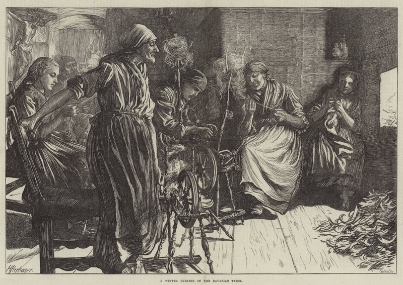 Zimní večer v bavorském Tyrolsku od Herman Gustave Herkomer